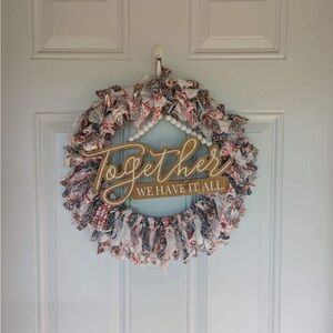 Hand made rag wreath